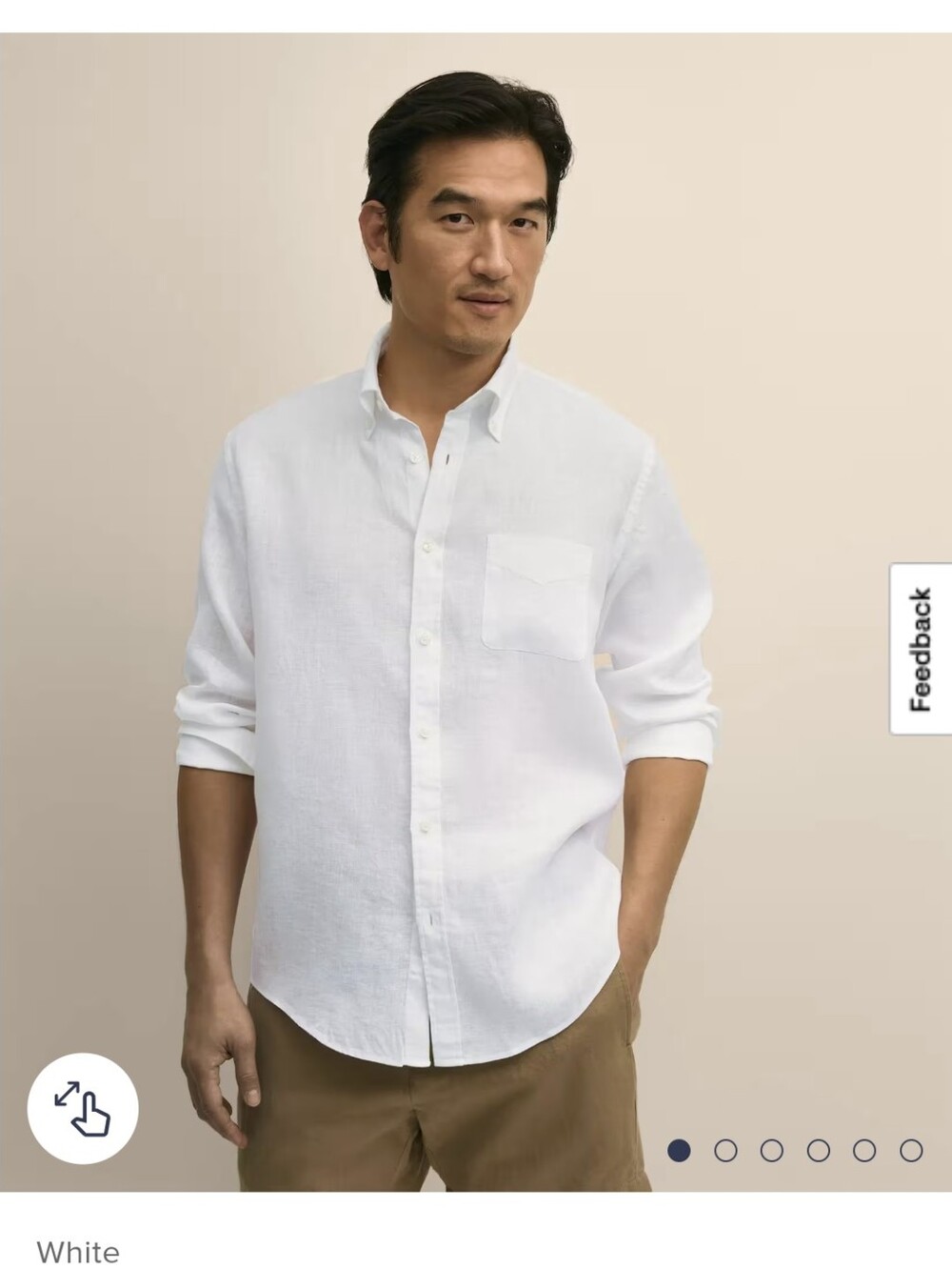 Brooks Brothers White Men's Irish Linen Sport Shirt Large